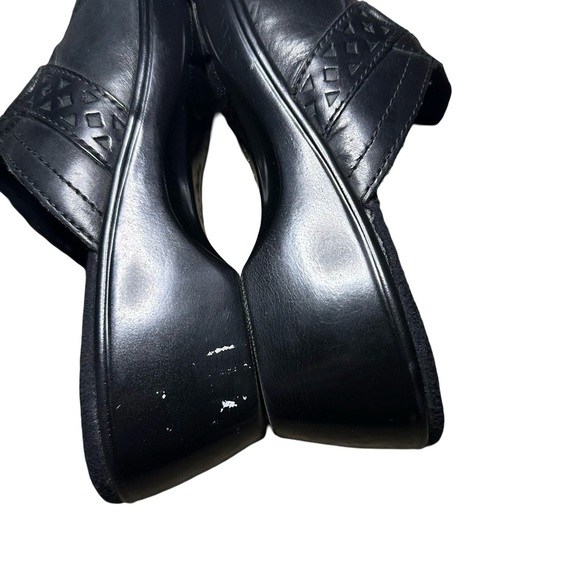 Clarks Collection Womens Black Leather Clogs Slip On Mules Size 7W Comfort - Picture 8 of 8